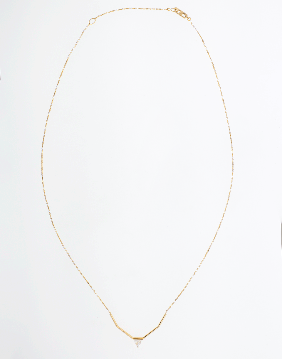 EVA FEHREN-Diamond Trillion Queen Collar Necklace-ROSE GOLD