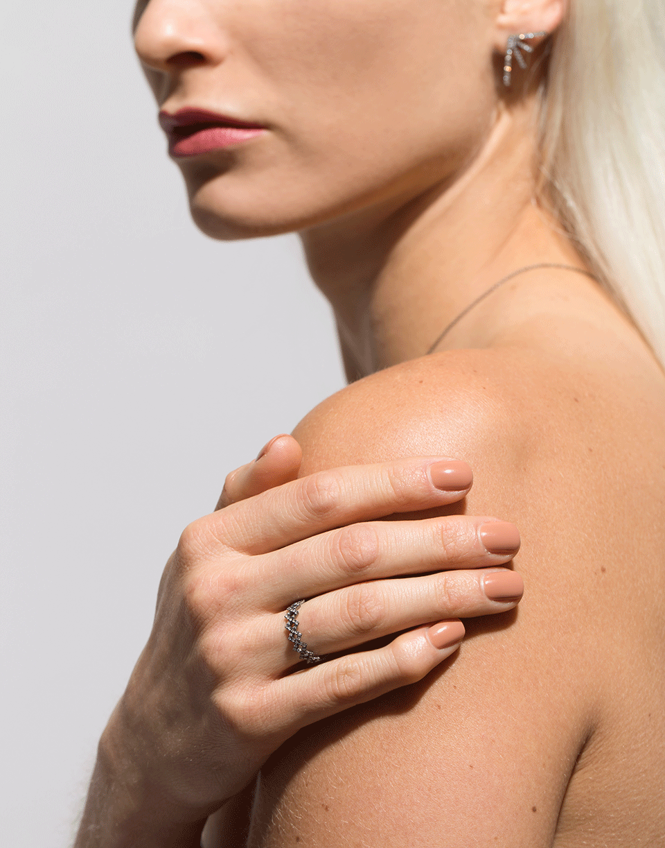 EVA FEHREN-Diamond Pave Rex Band Ring-BLACK GOLD