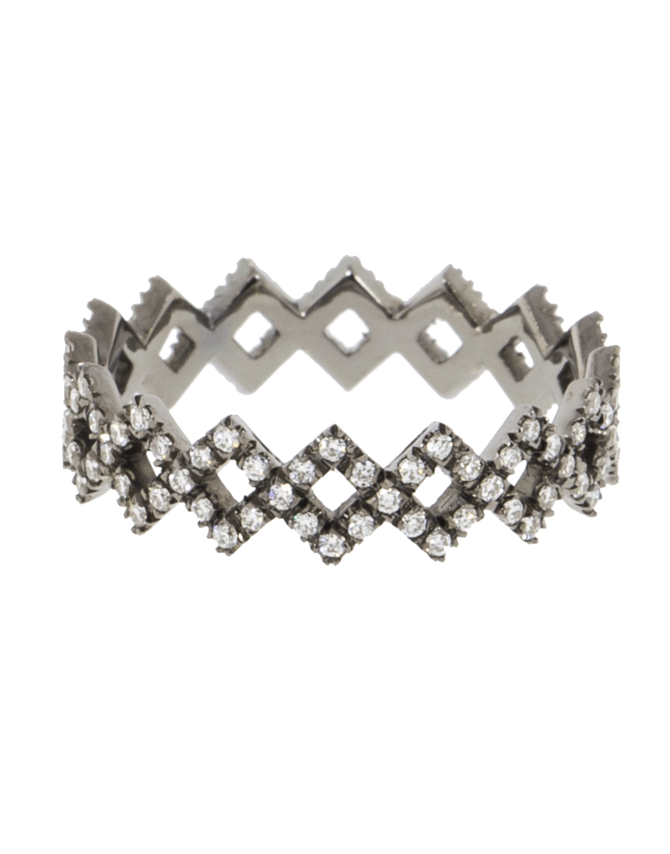 EVA FEHREN-Diamond Pave Rex Band Ring-BLACK GOLD