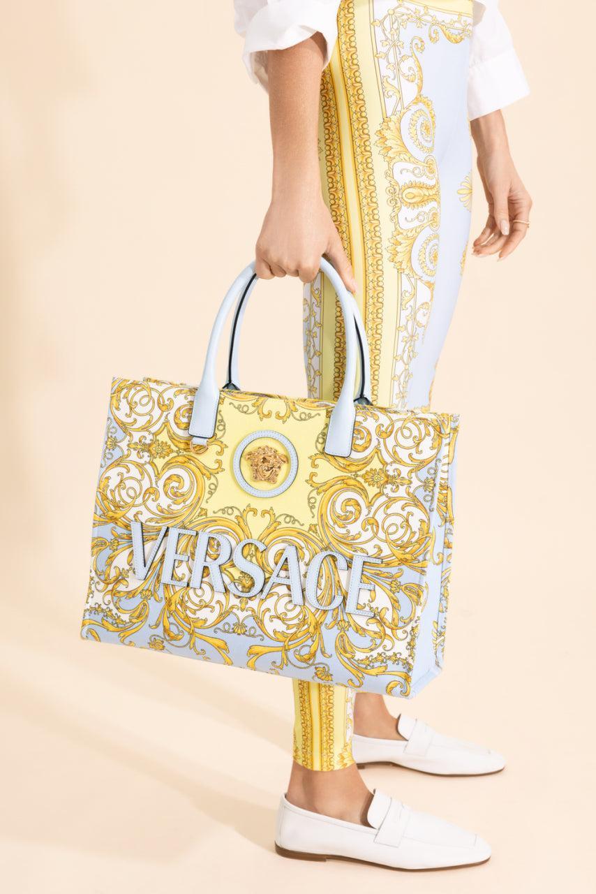 La Medusa Large Tote Bag - Light Blue-BLUE-HANDBAGTOTES-VERSACE