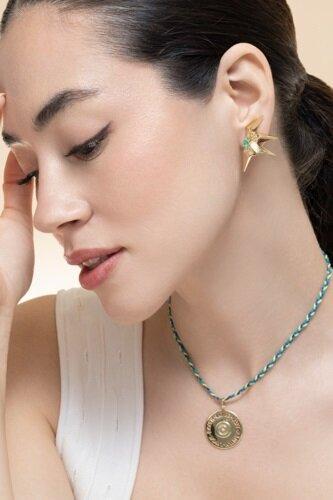 Emerald Étoile Laila Mini Earrings-YELLOW GOLD-JEWELRYFINE JEWELEARRING-CAROL KAUFFMANN