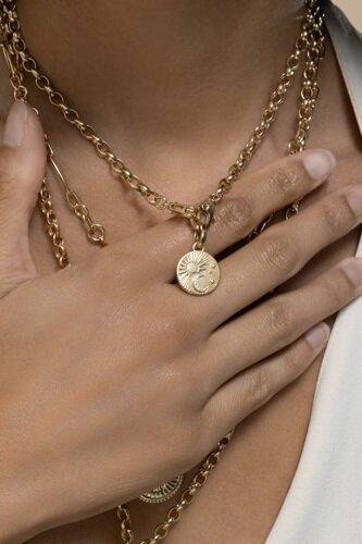 Diamonds Sister Hook Heavy Belcher Chain Choker Necklace-YELLOW GOLD-16-JEWELRYFINE JEWELNECKLACE O-FOUNDRAE