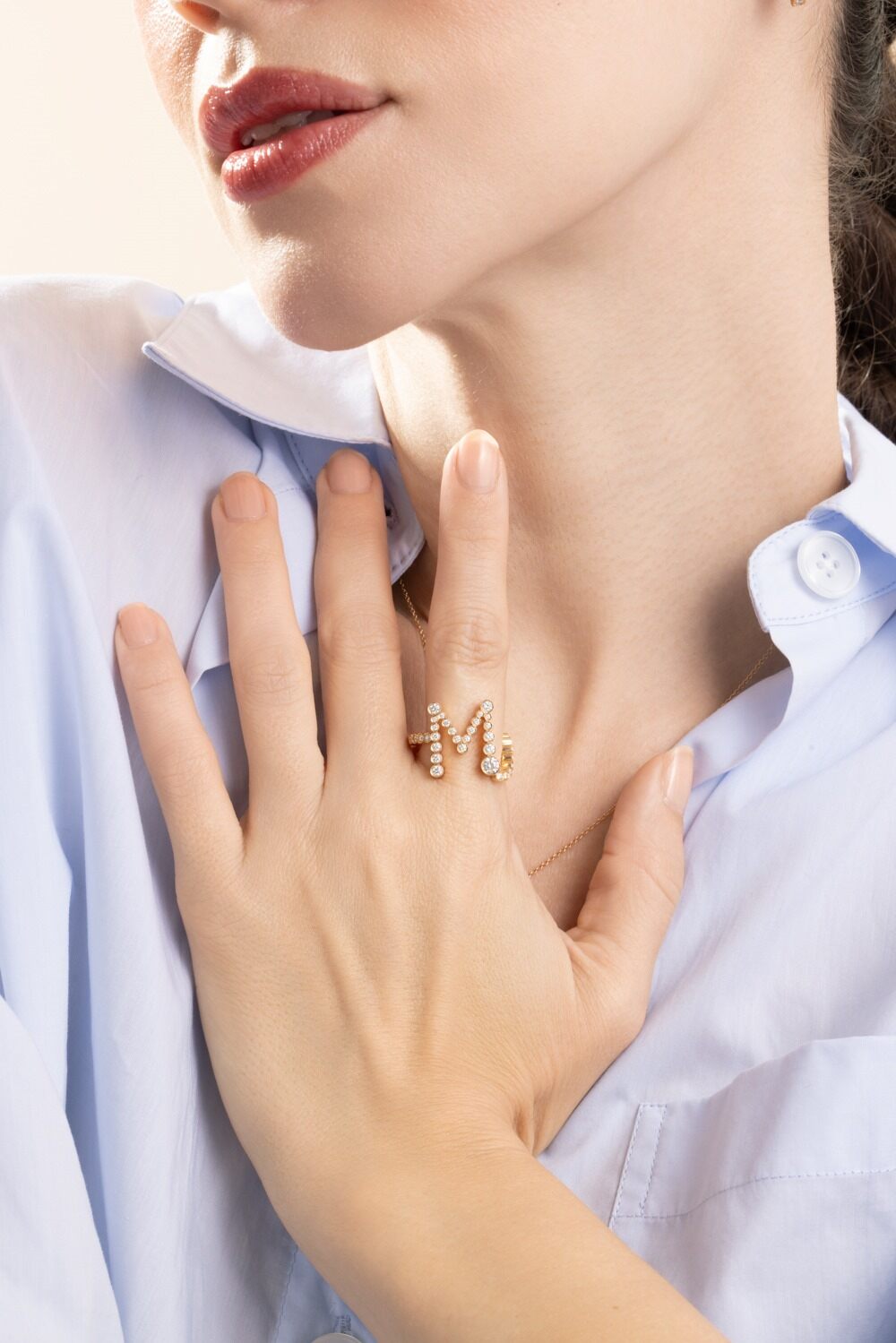 Diamond Ensemble Letter Ring-YELLOW GOLD-6.75-JEWELRYFINE JEWELRING-SOPHIE BILLE BRAHE