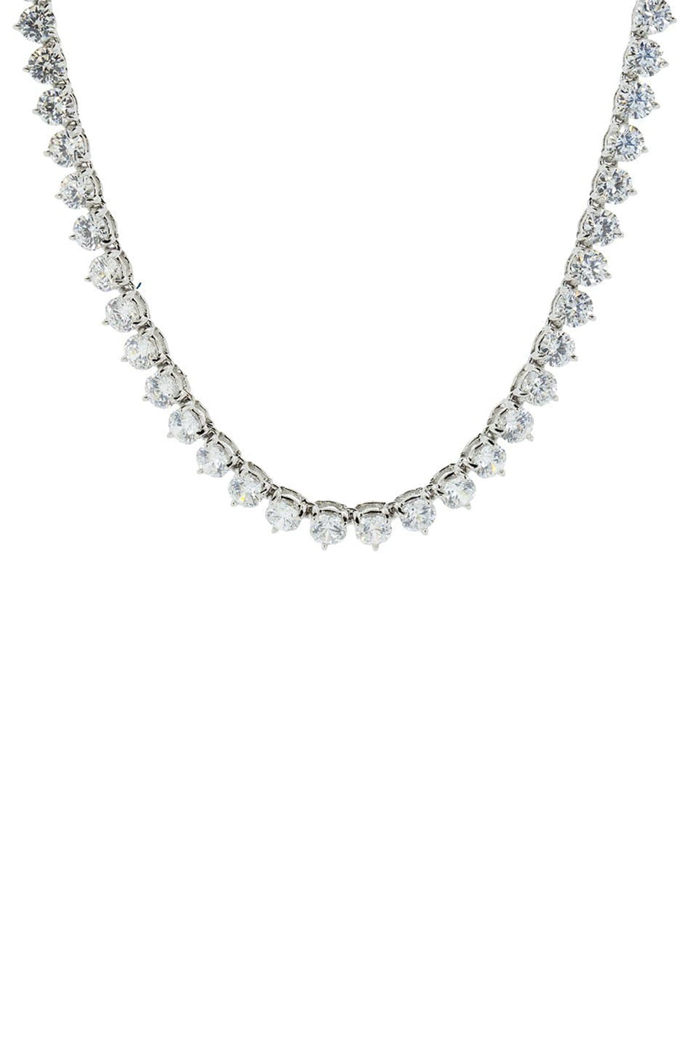 Cubic Zirconia Tennis Necklace 4MM-WHITE-JEWELRYBOUTIQUENECKLACE O-FANTASIA by DESERIO