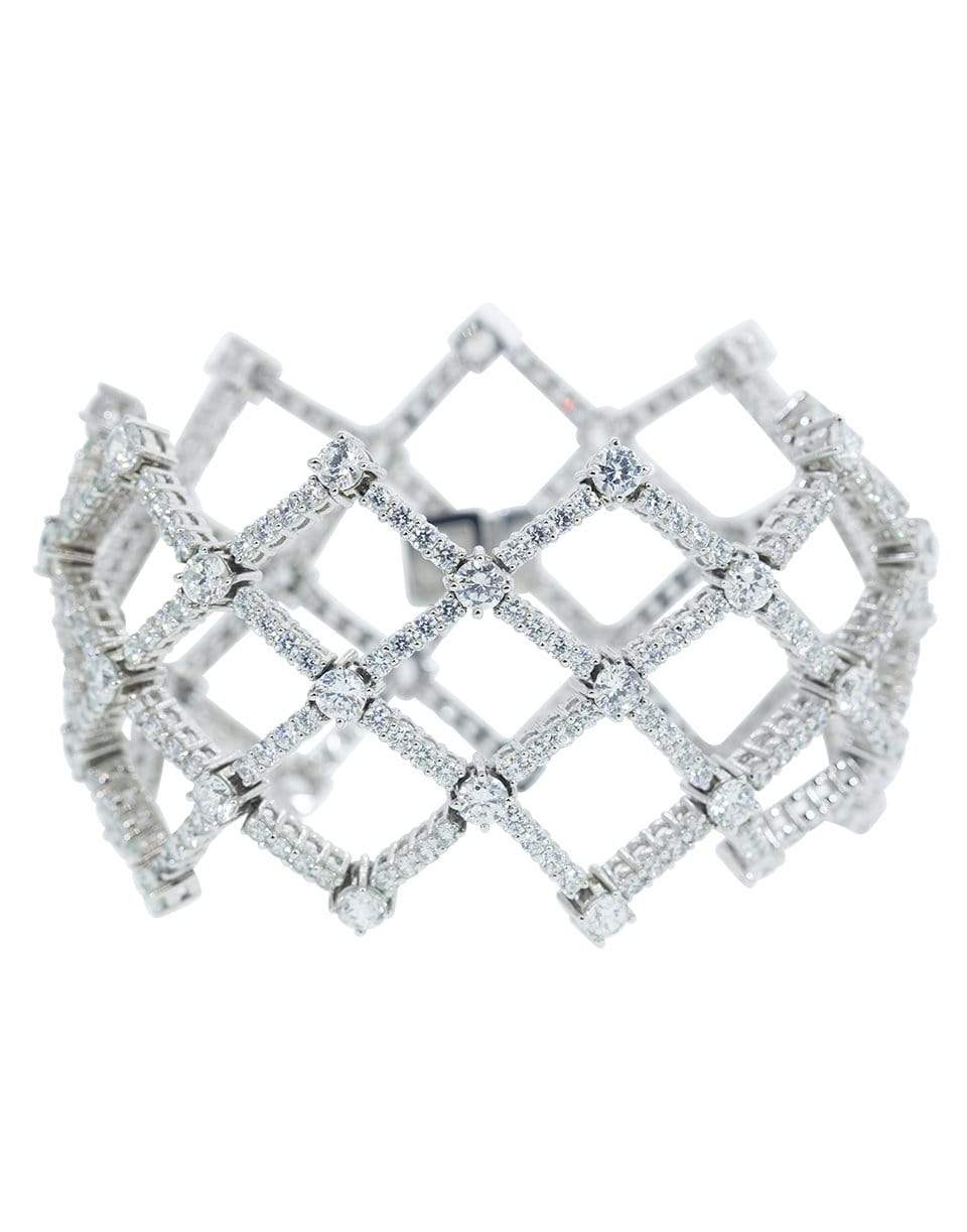 FANTASIA by DESERIO-Large Weave of Rounds Bracelet-W V CZ