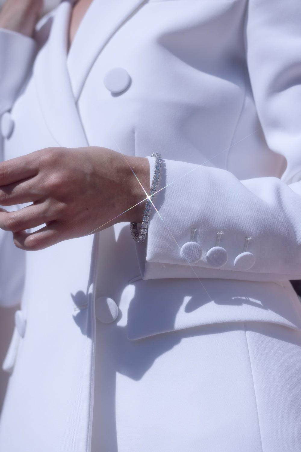 FANTASIA by DESERIO-Brilliant Cut Tennis Bracelet-WHITE