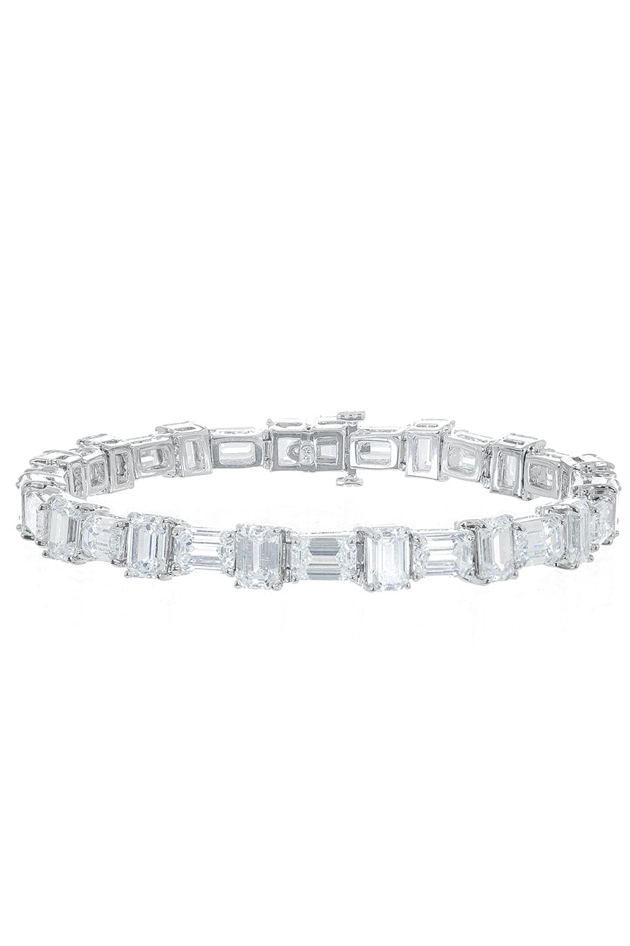 FANTASIA by DESERIO-Emerald Cut East West Bracelet-WHITE