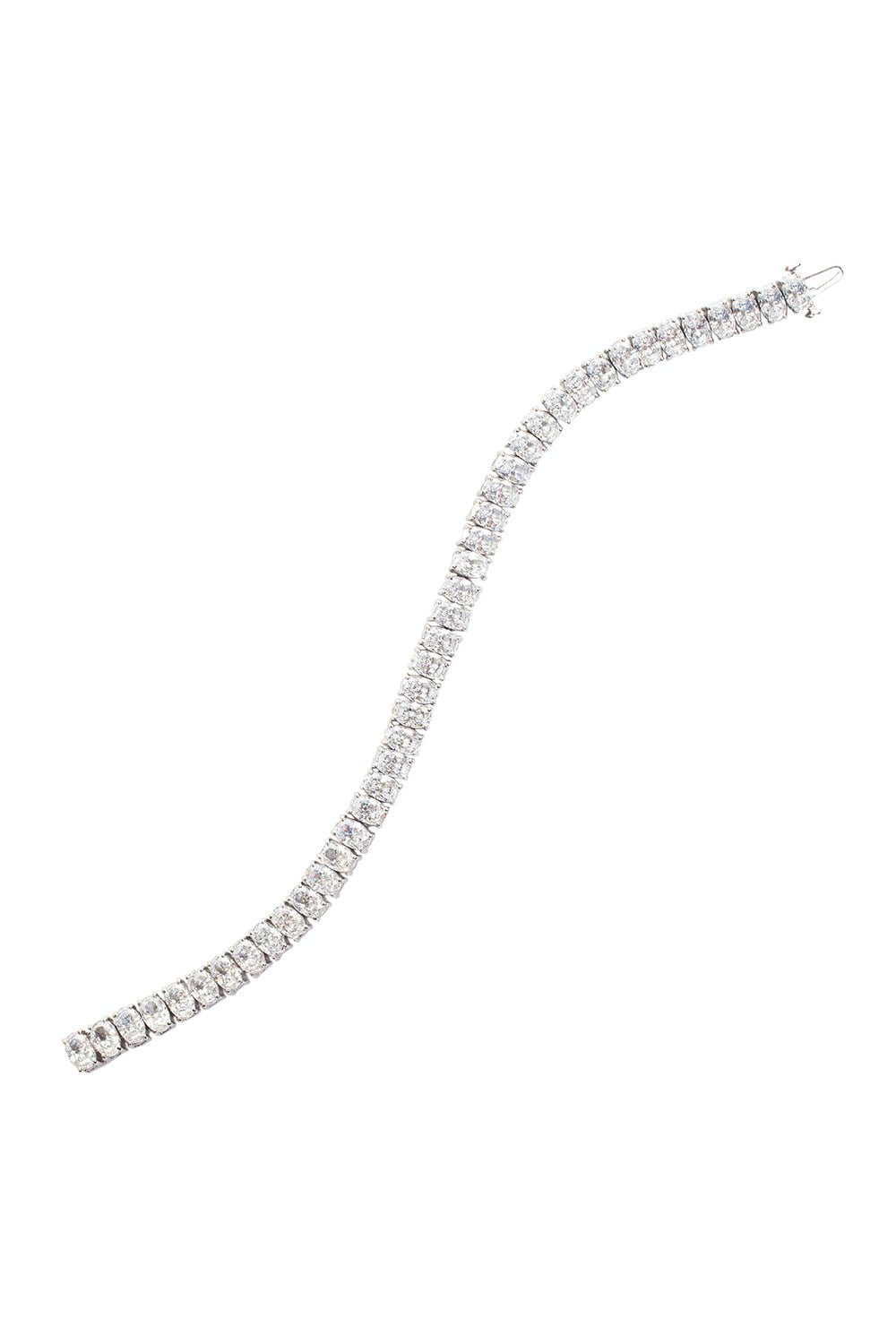 FANTASIA by DESERIO-Oval CZ Tennis Bracelet-WHITE