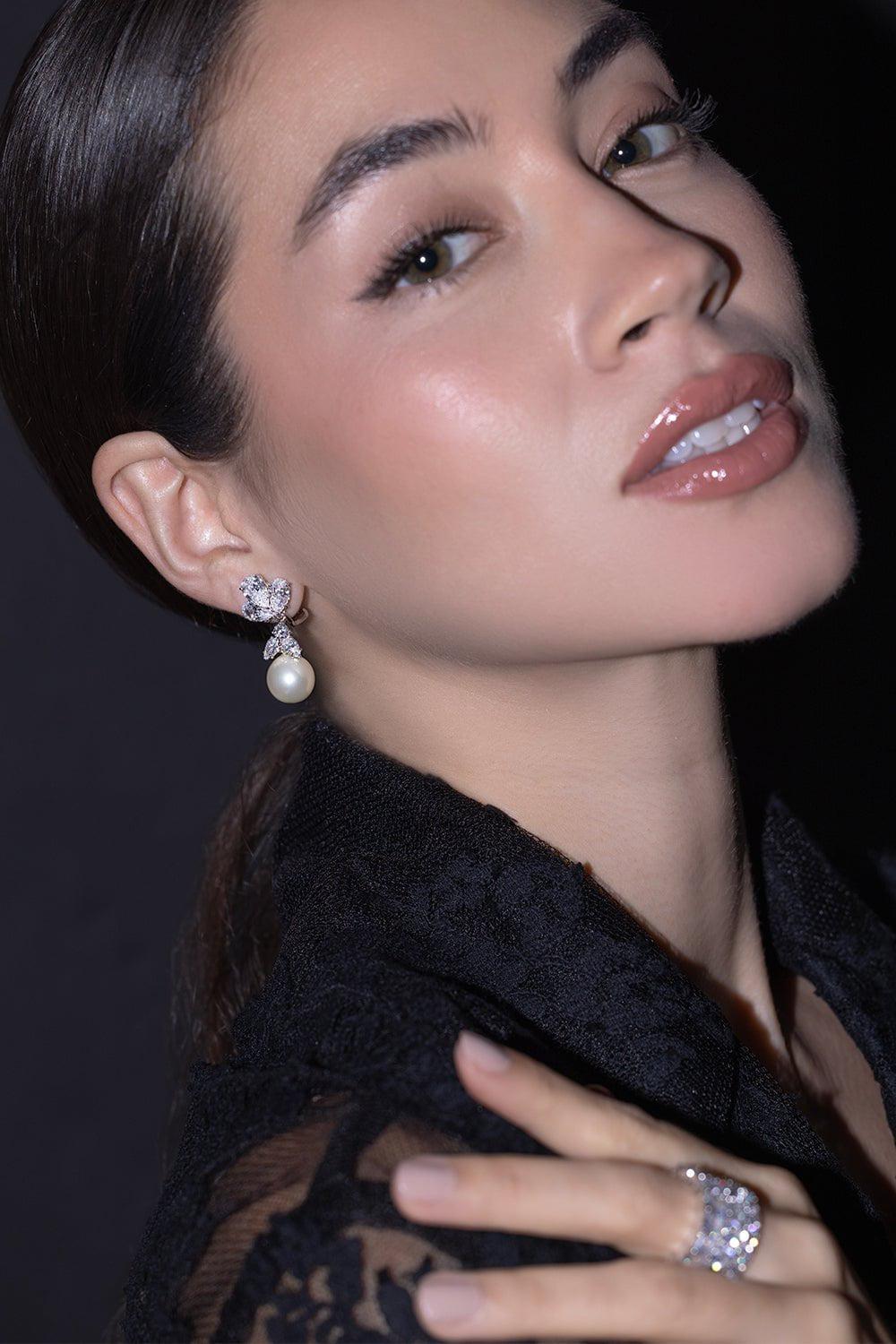 FANTASIA by DESERIO-Pearl Drop Earrings-WHITE