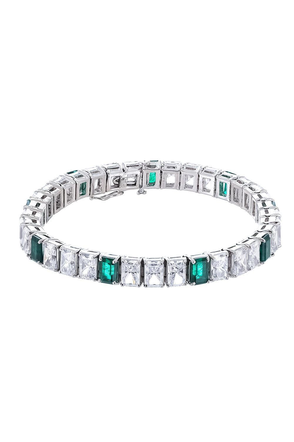 White Green Radiant Tennis Bracelet