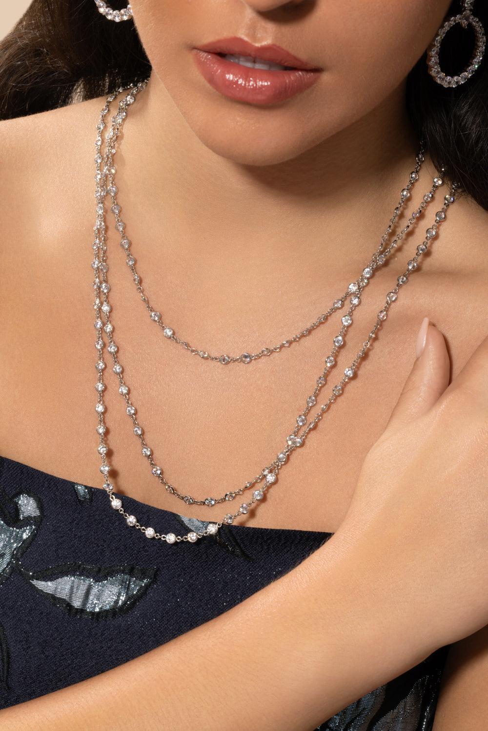 Yard Necklace-WHITE-JEWELRYBOUTIQUECHAIN-FANTASIA by DESERIO