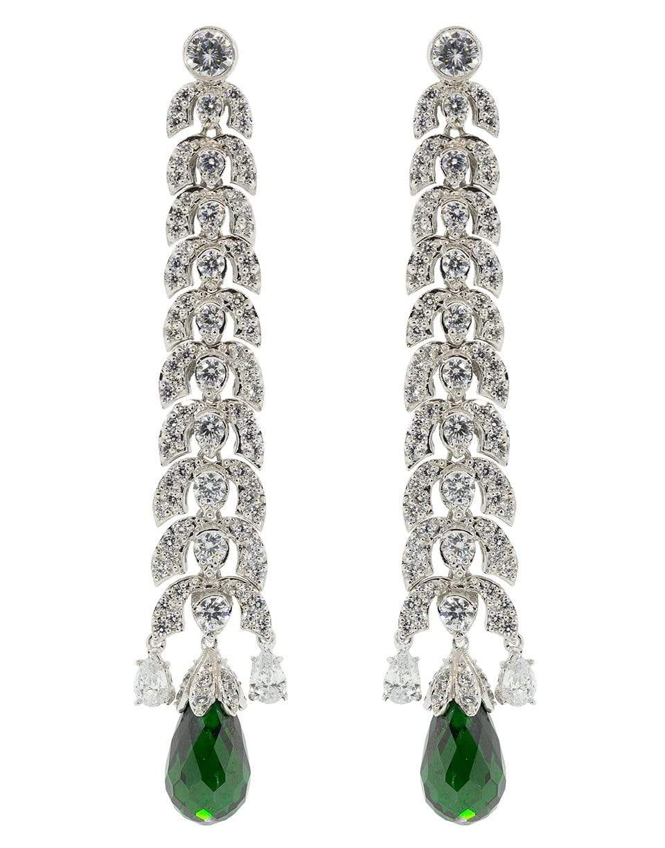 FANTASIA by DESERIO-Emerald Drop Earrings-CZ/EM
