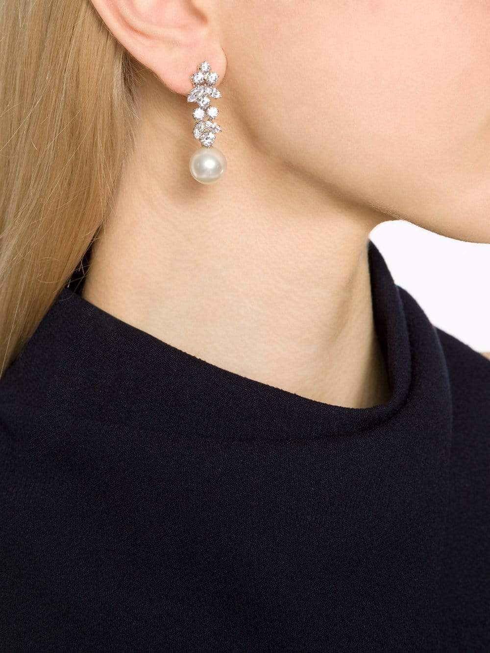 FANTASIA by DESERIO-Earring Cluster With Pearl Drop-PEARL