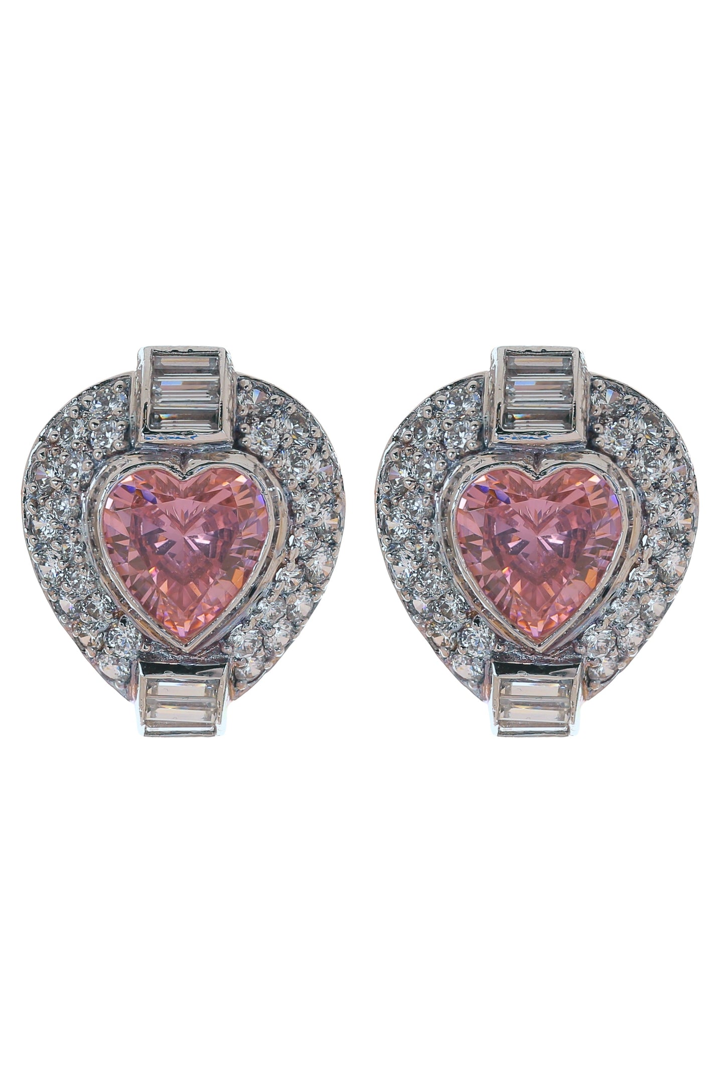 FANTASIA by DESERIO-Pink Heart Earrings-PINK