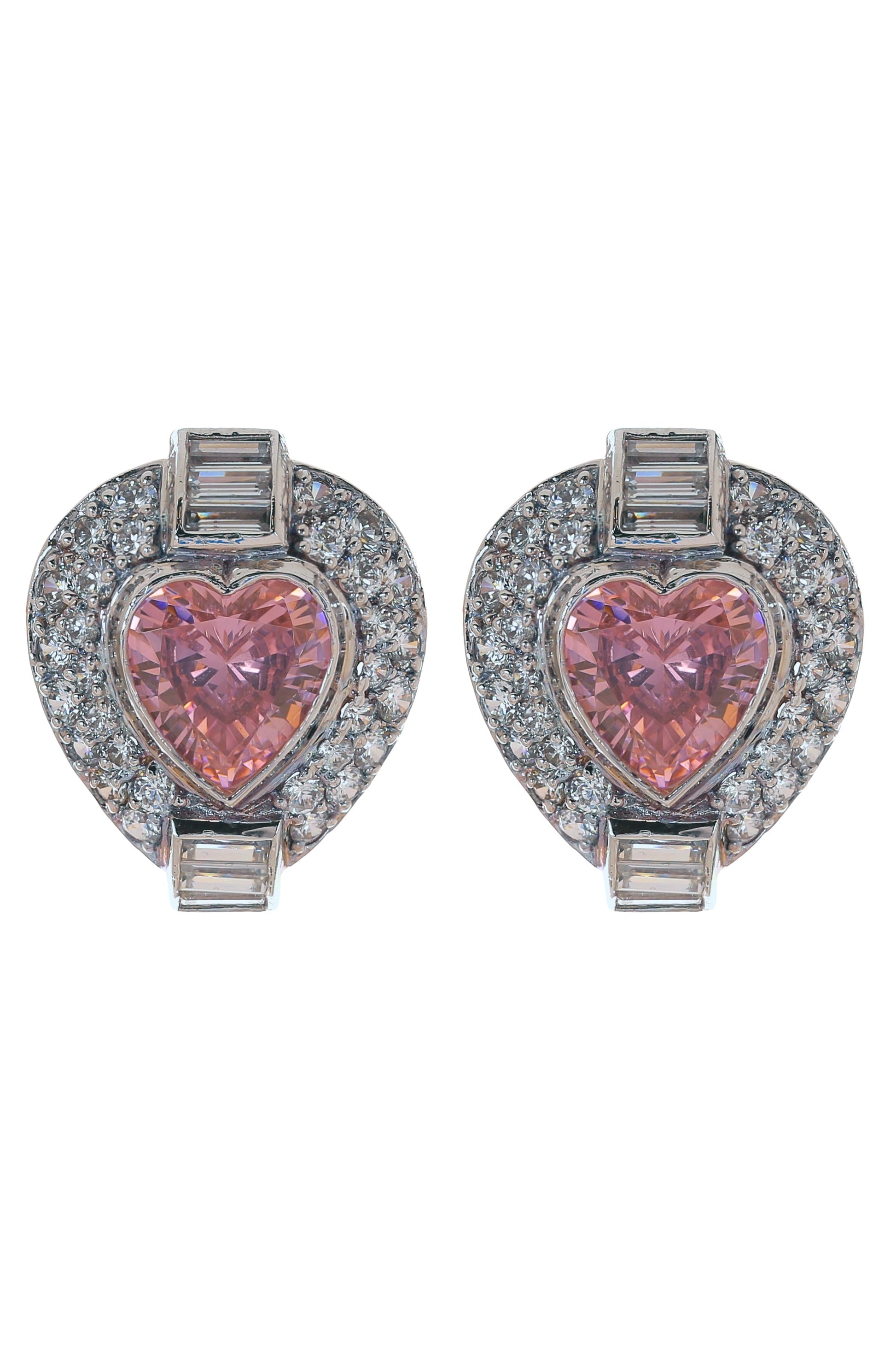 FANTASIA by DESERIO-Pink Heart Earrings-PINK