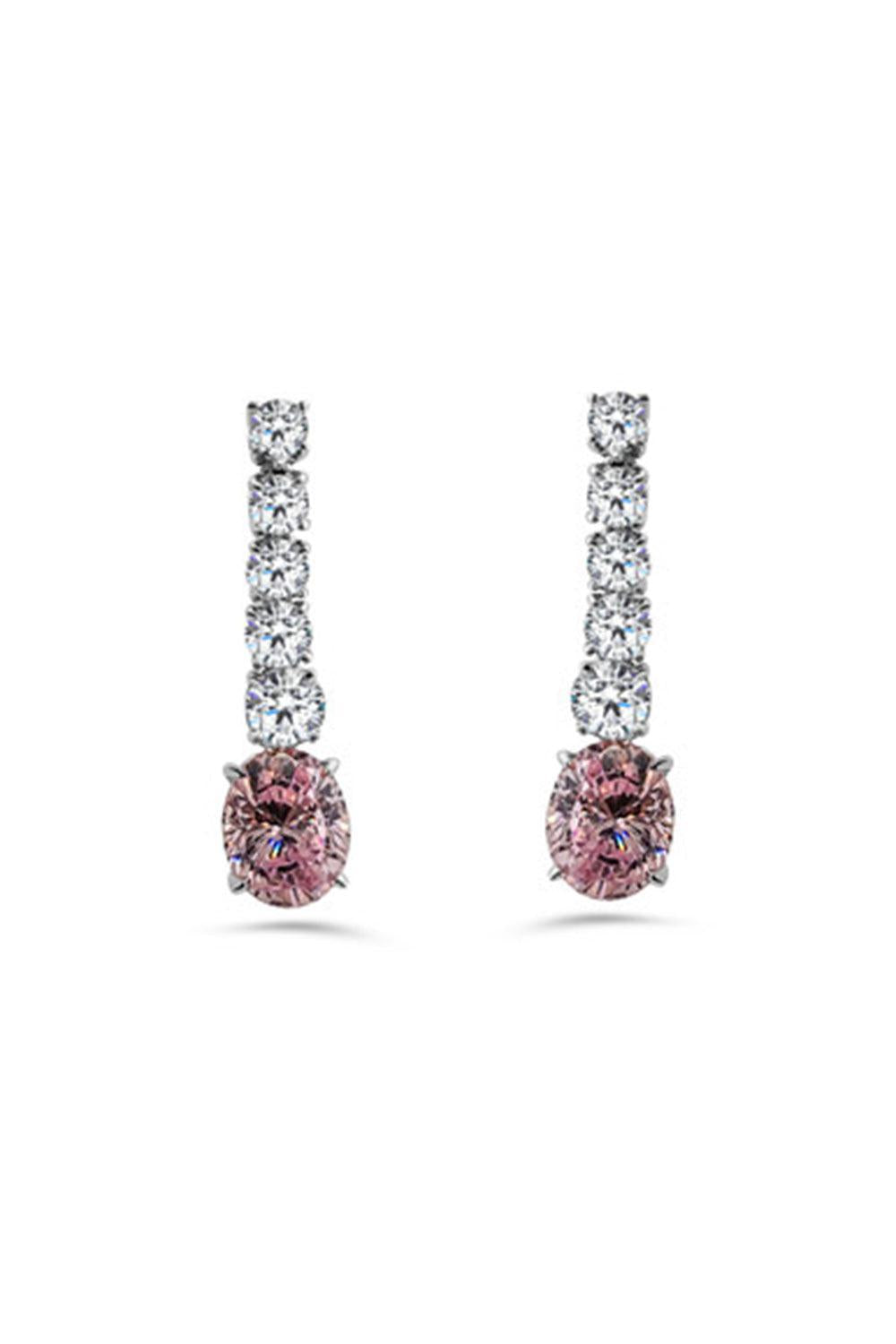 FANTASIA by DESERIO-Pink Oval Round Drop Earrings-PINK