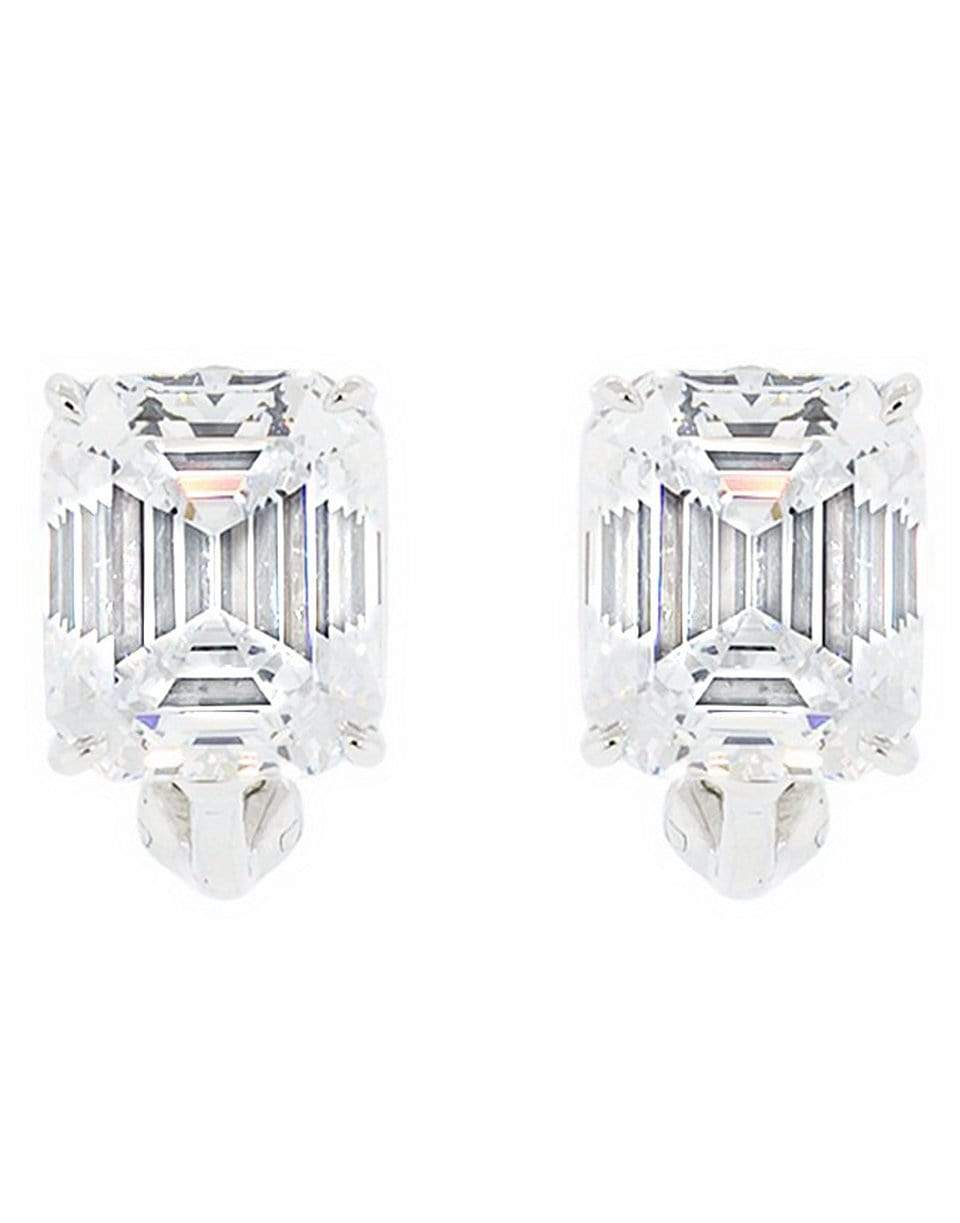 FANTASIA by DESERIO-Emerald Cut Stud Earrings-W V CZ