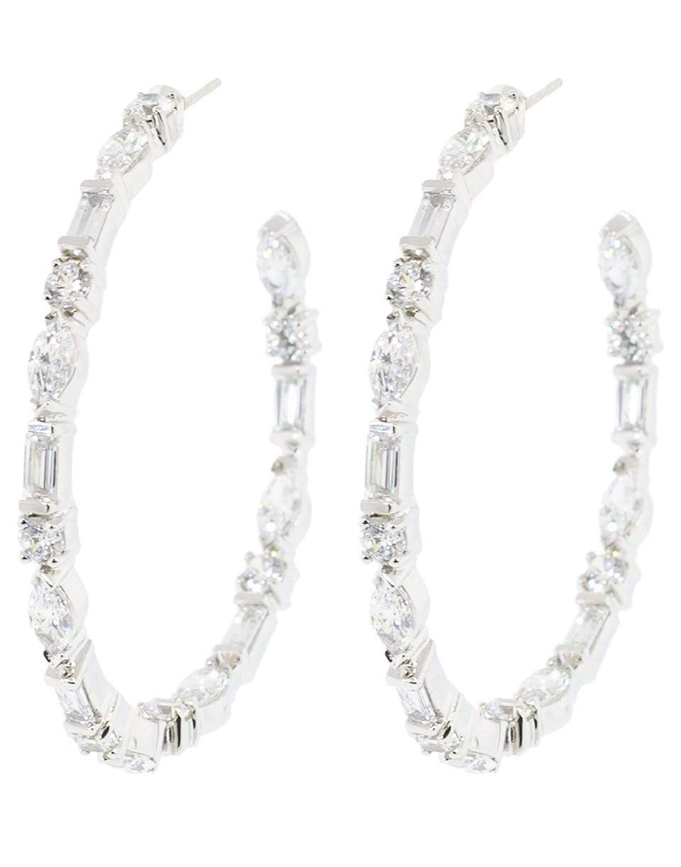 FANTASIA by DESERIO-Multi Shape Hoop Earrings-W V CZ
