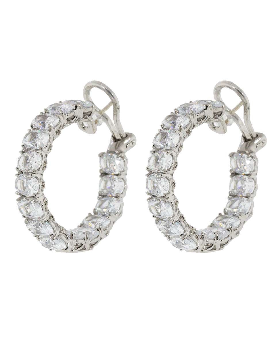 FANTASIA by DESERIO-Oval Inside Out Cubic Zirconia Hoops-W V CZ