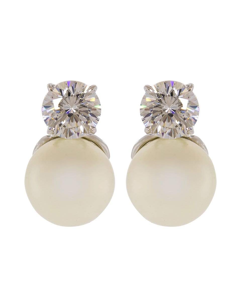 FANTASIA by DESERIO-Pearl and Cubic Zirconia Stud 12MM-WG