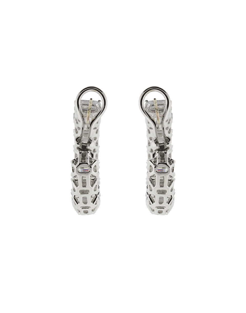 FANTASIA by DESERIO-Asscher Cut Hoop Earrings-WHITE