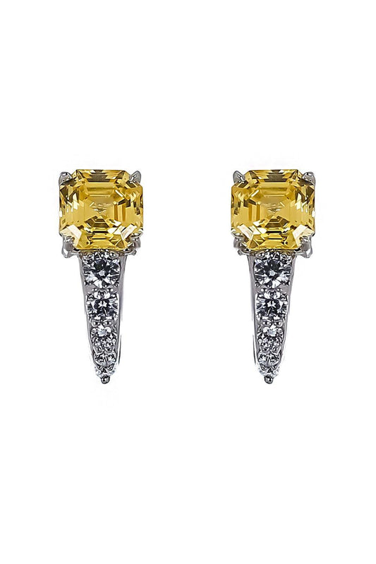 Canary Square Stone Earrings
