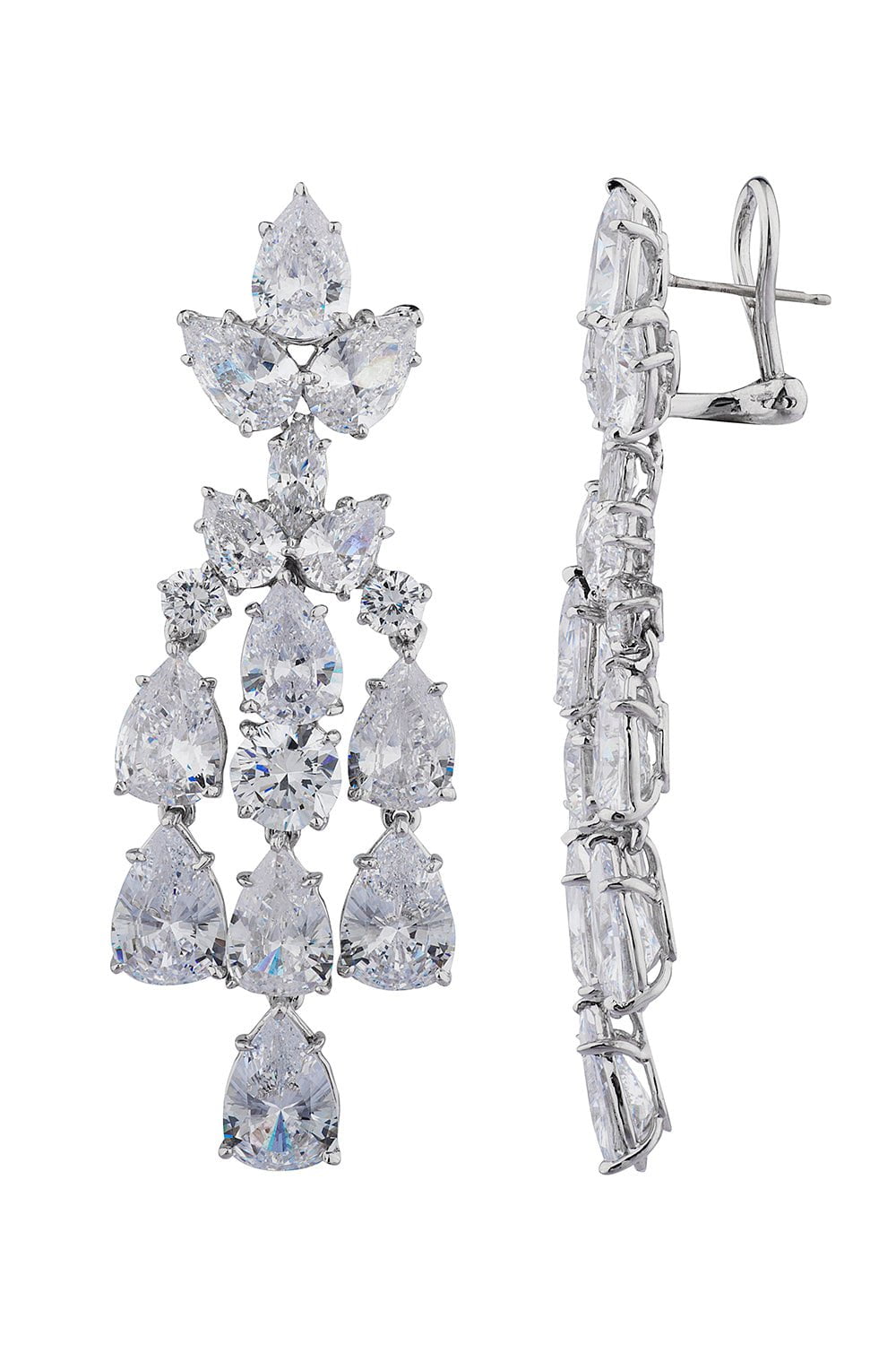 Cluster Pear Drop Earrings JEWELRYBOUTIQUEEARRING FANTASIA by DESERIO   