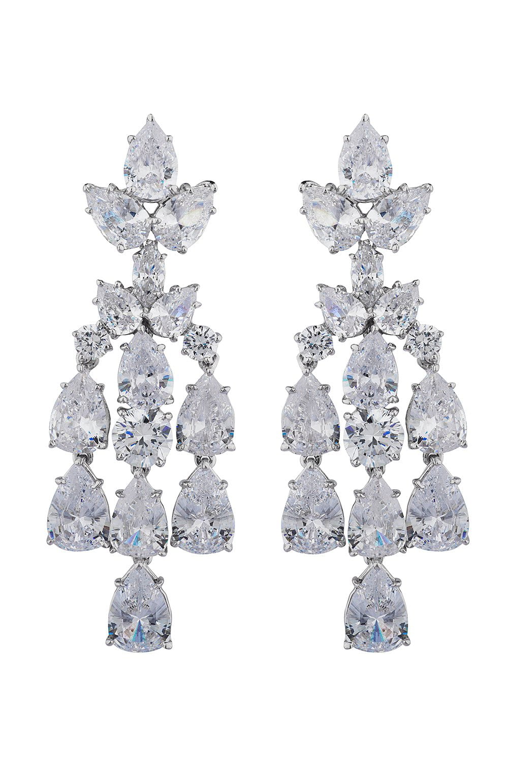 Cluster Pear Drop Earrings JEWELRYBOUTIQUEEARRING FANTASIA by DESERIO   