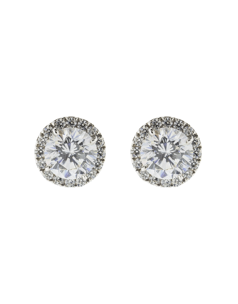 FANTASIA by DESERIO-Round Stud Cubic Zirconia Earrings-WHITE GOLD
