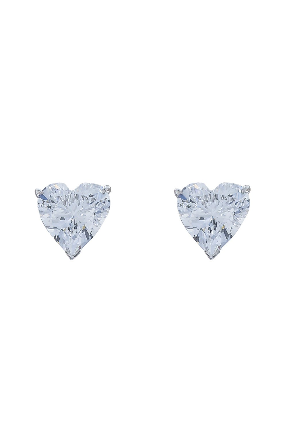 FANTASIA by DESERIO-Heart Stud Earrings-WHITE