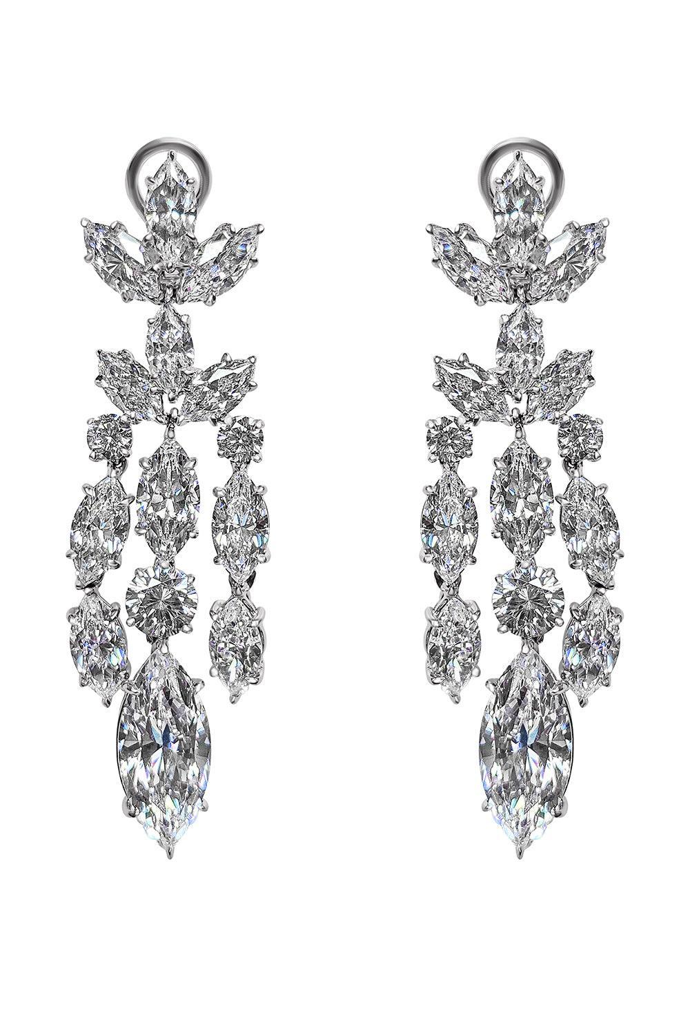 Marquise Chandelier Earrings-WHITE-JEWELRYBOUTIQUEEARRING-FANTASIA by DESERIO