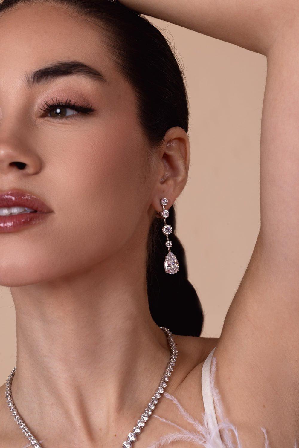 FANTASIA by DESERIO-Multi Shape Drop Earrings-WHITE