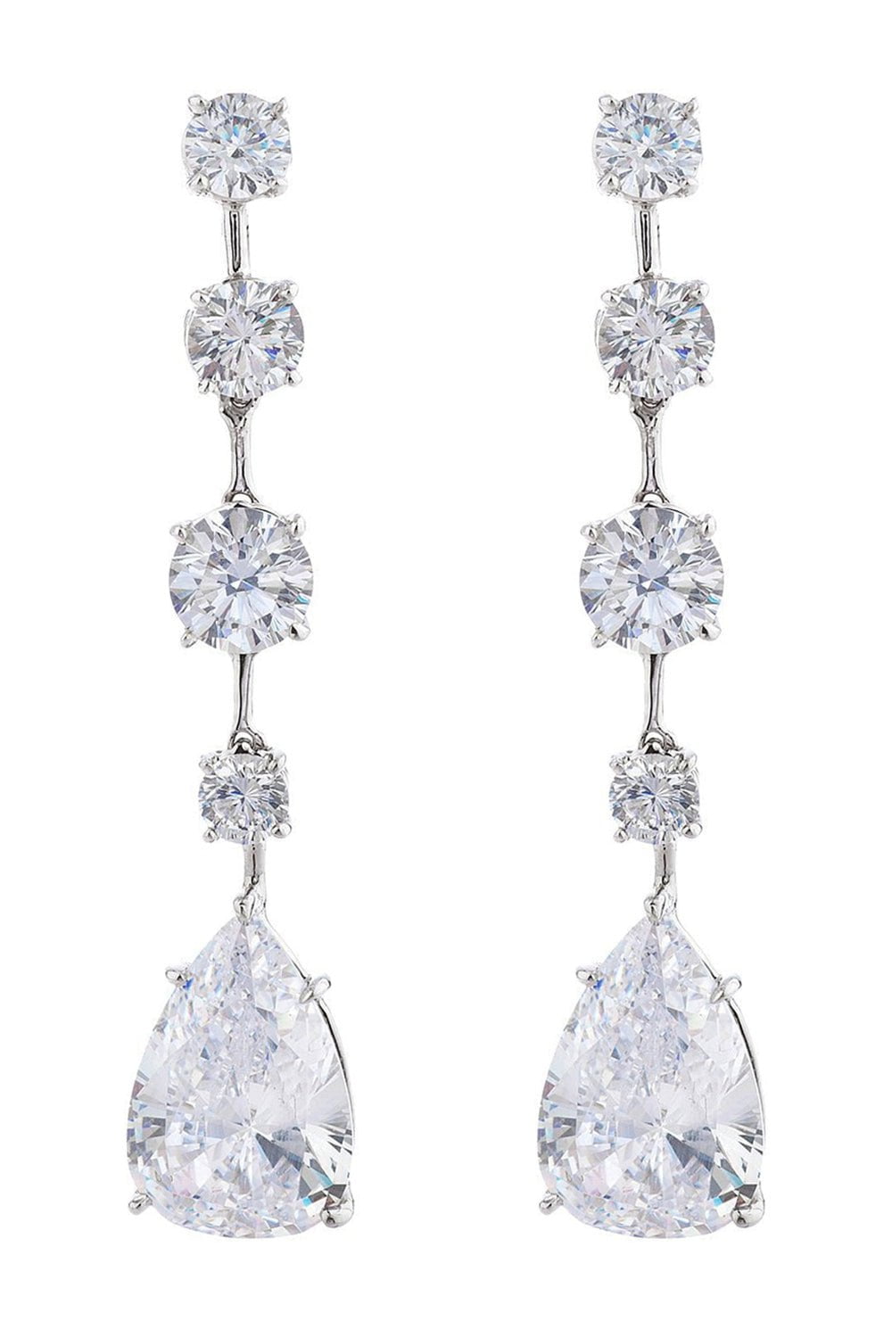 FANTASIA by DESERIO-Multi Shape Drop Earrings-WHITE