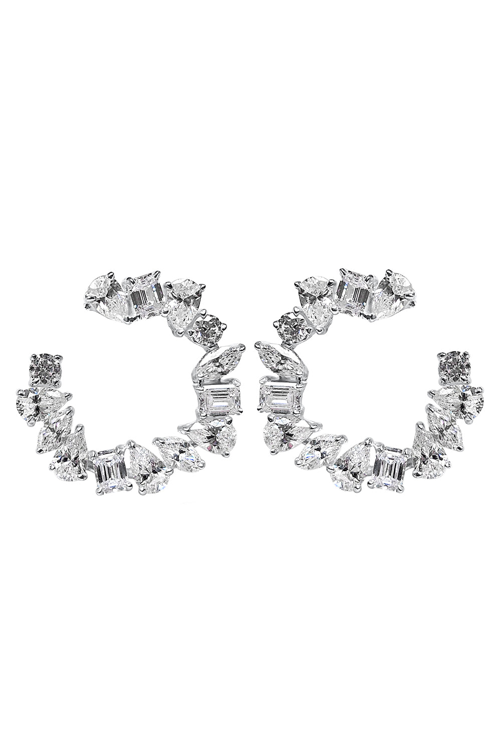 Multi Shape Swirl Earrings-WHITE-JEWELRYBOUTIQUEEARRING-FANTASIA by DESERIO