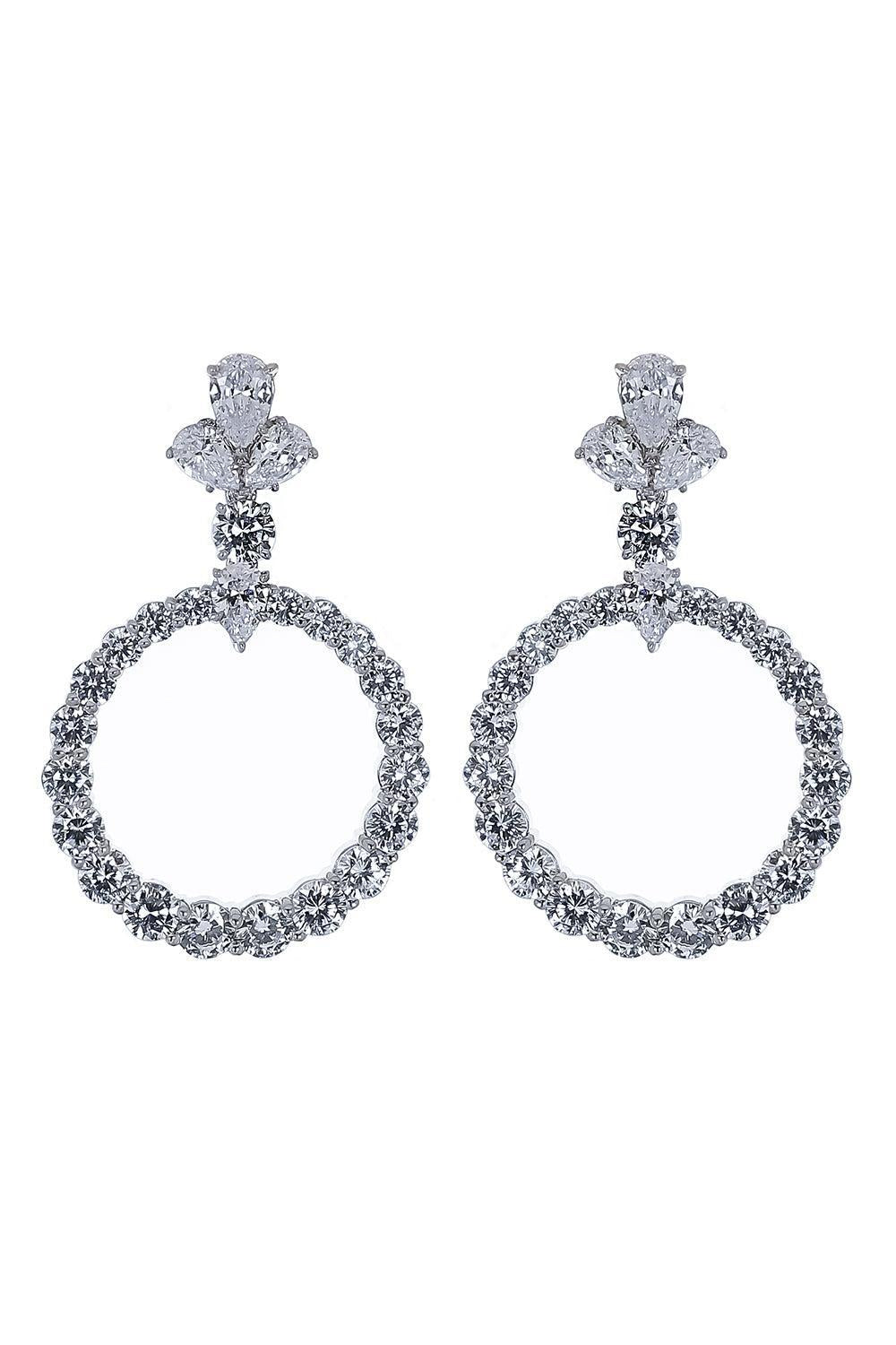 Open Circle Drop Earrings-WHITE-JEWELRYBOUTIQUEEARRING-FANTASIA by DESERIO