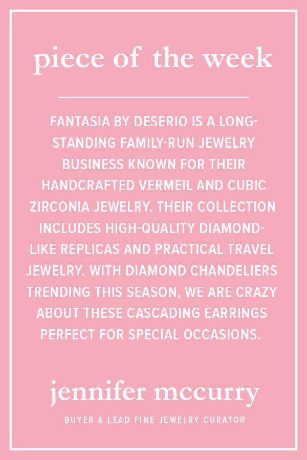 FANTASIA by DESERIO-Pear Chandelier Earrings-WHITE