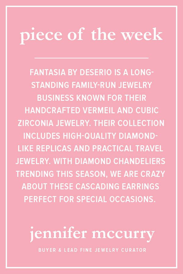 FANTASIA by DESERIO-Pear Chandelier Earrings-WHITE