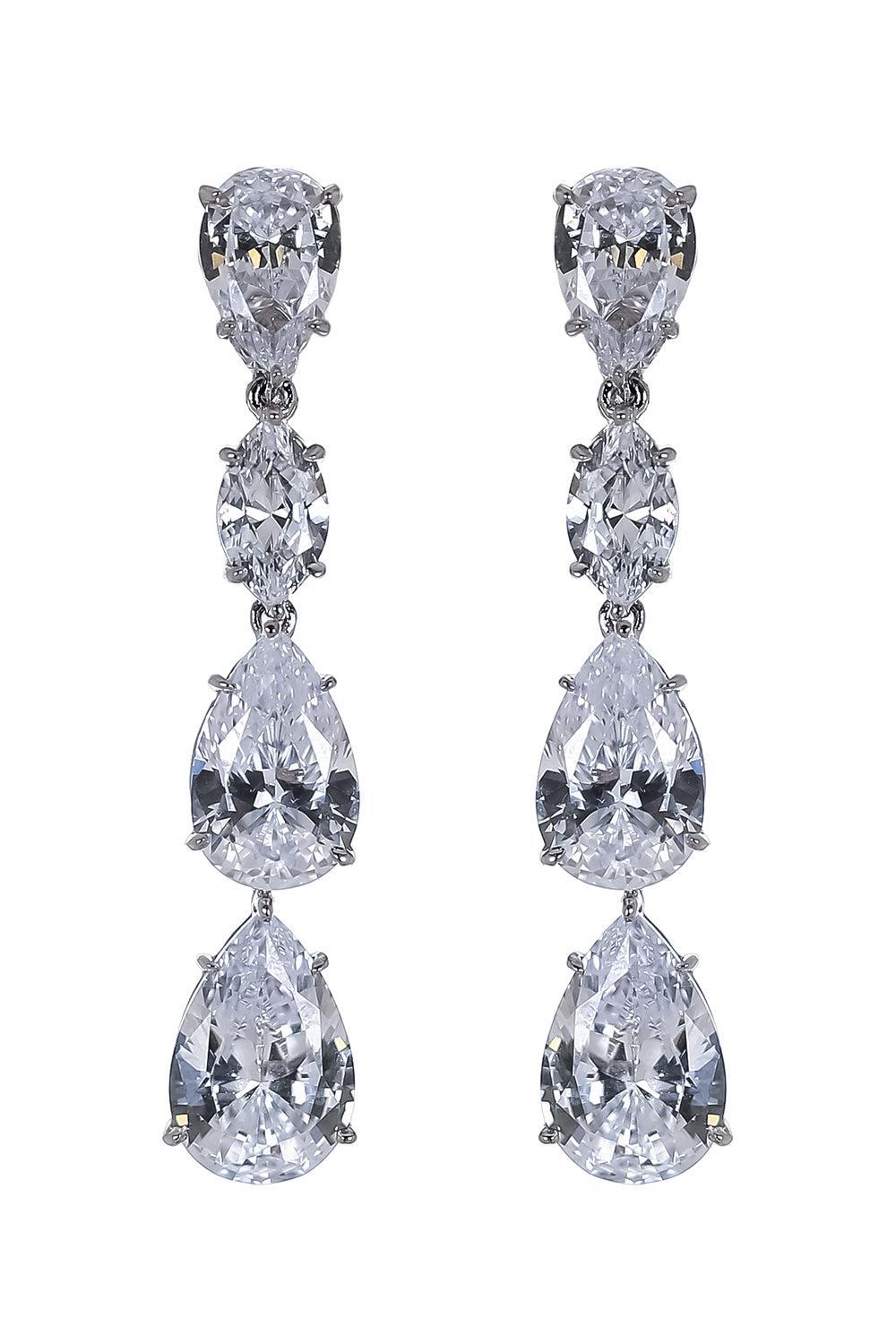 Pear Marquise Drop Earrings-WHITE-JEWELRYBOUTIQUEEARRING-FANTASIA by DESERIO