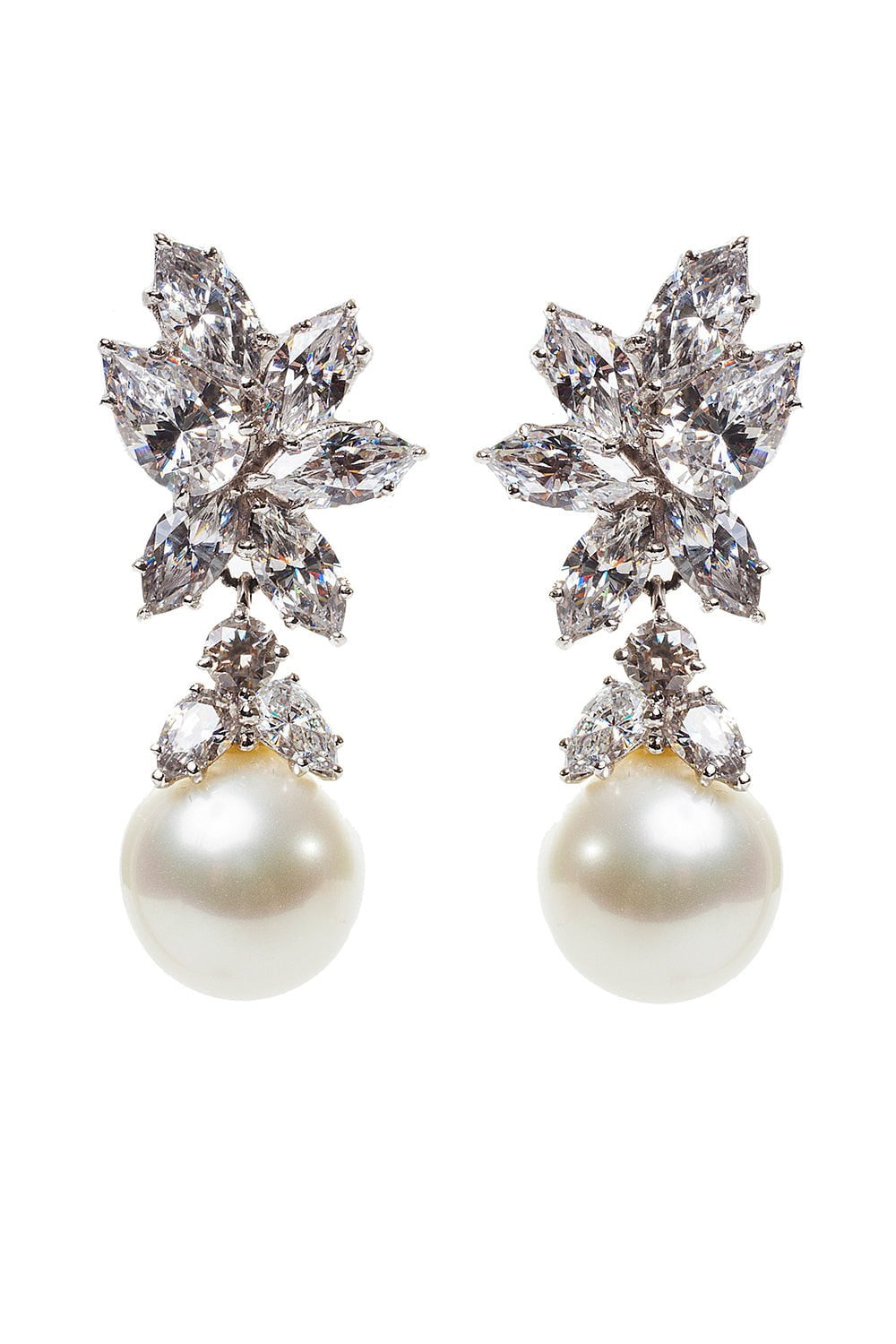 Pearl Drop Cluster Earrings JEWELRYBOUTIQUEEARRING FANTASIA by DESERIO   