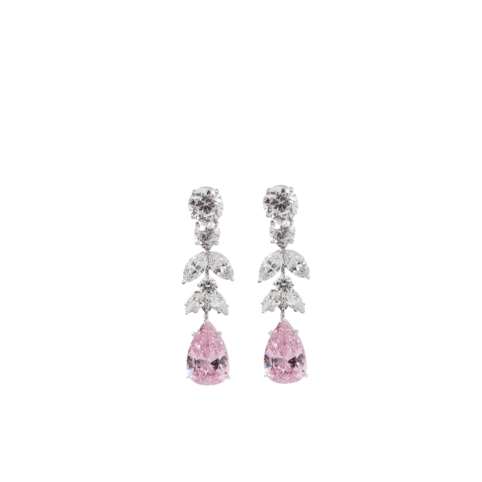 FANTASIA by DESERIO-Pink Pear Cluster Earrings-WHITE