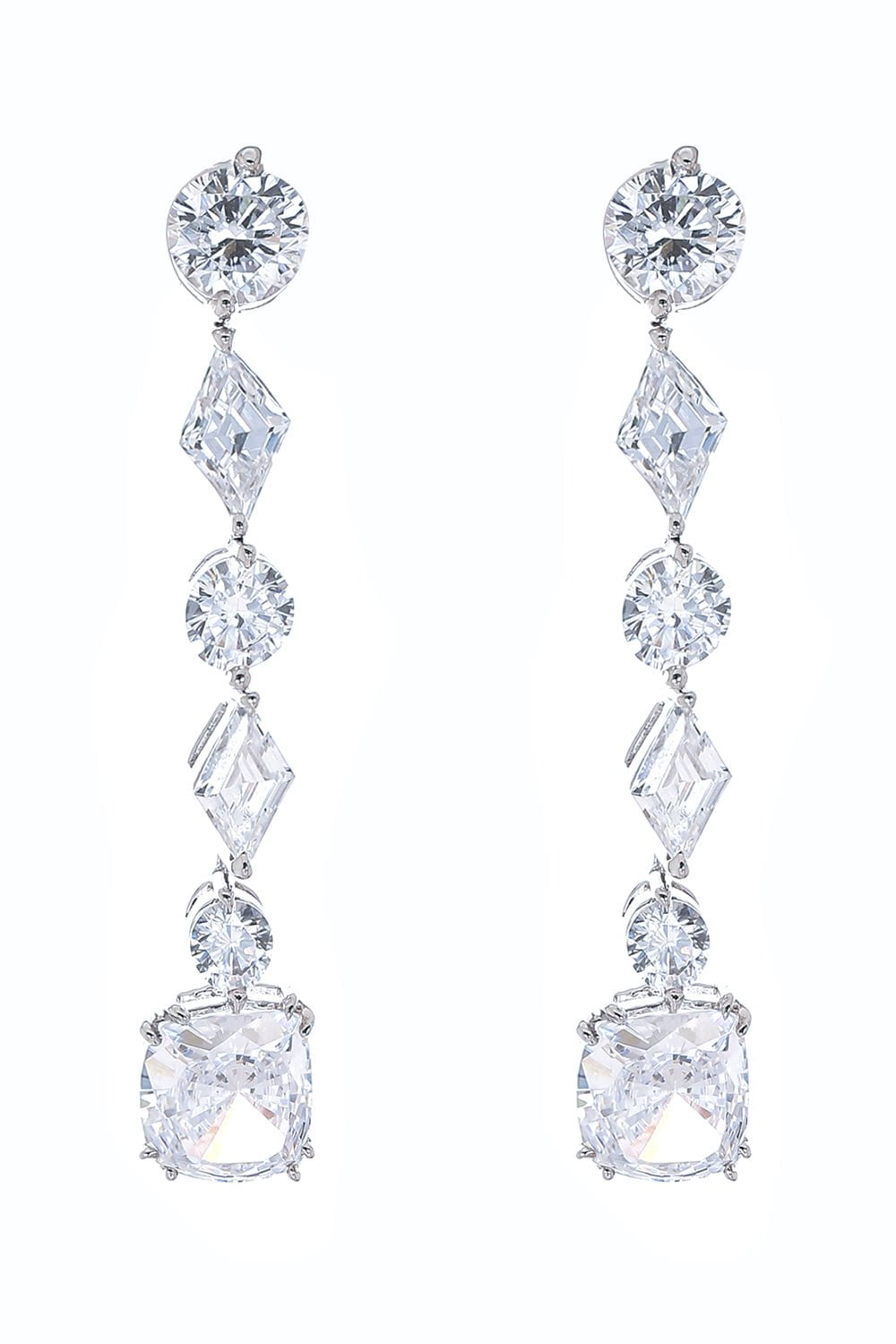 FANTASIA by DESERIO-Round Drop Earrings-WHITE