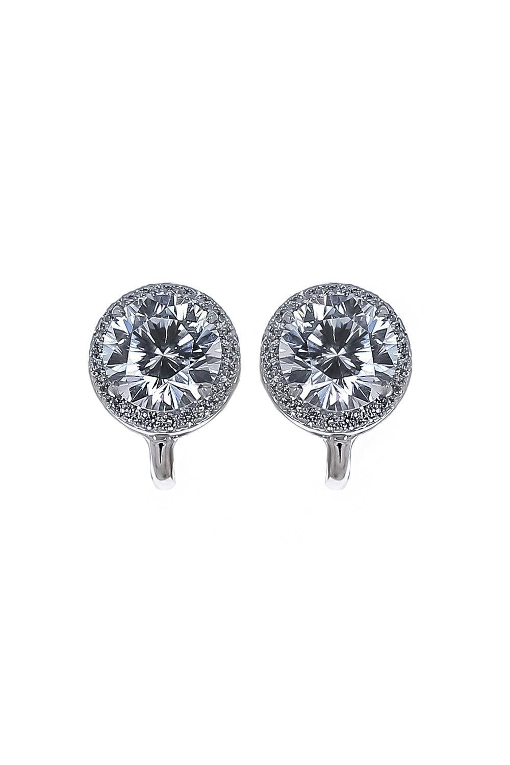Round Halo Stud Earrings-WHITE-JEWELRYBOUTIQUEEARRING-FANTASIA by DESERIO