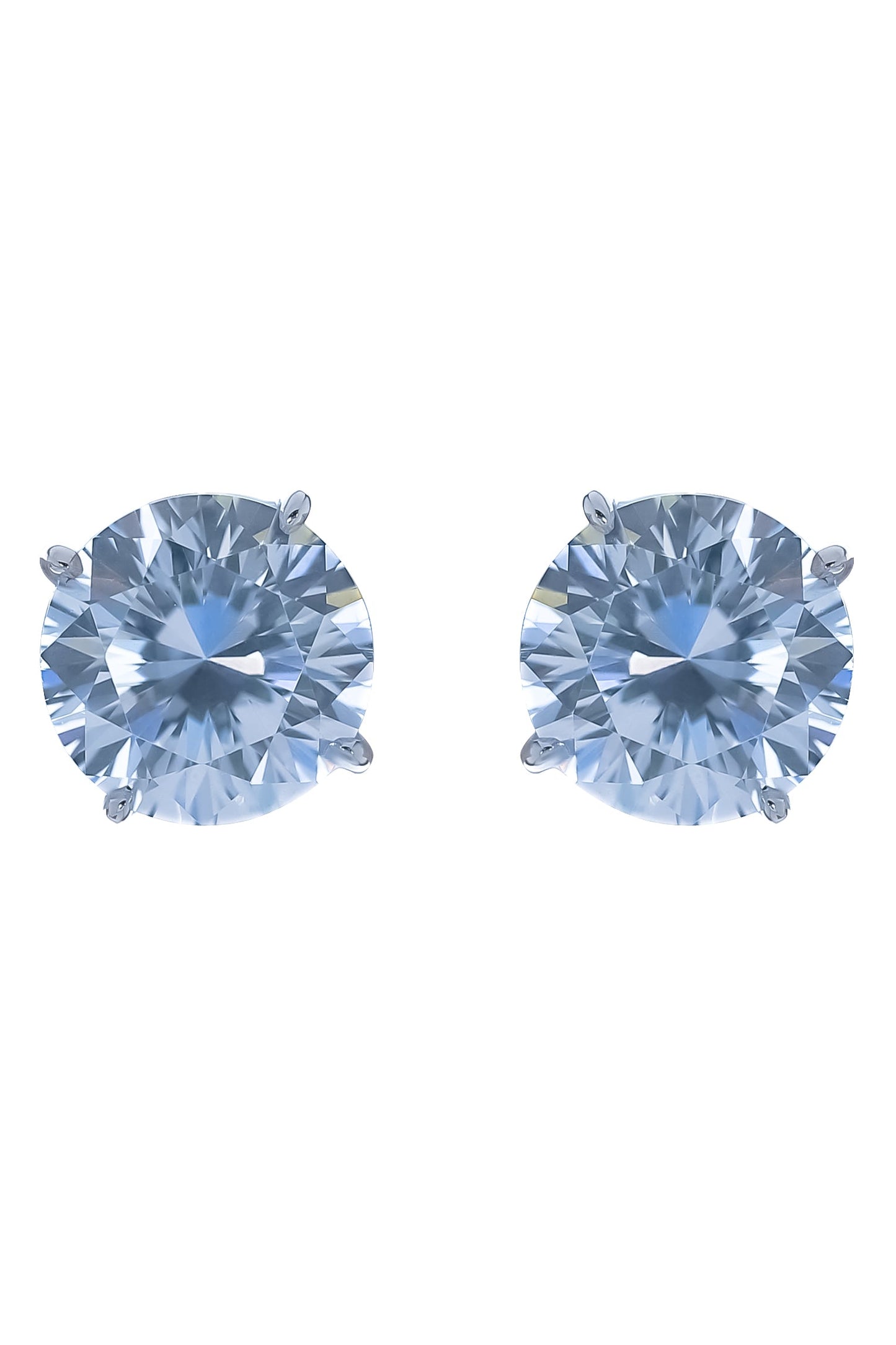 FANTASIA by DESERIO-Round Omega Stud Earrings-WHITE