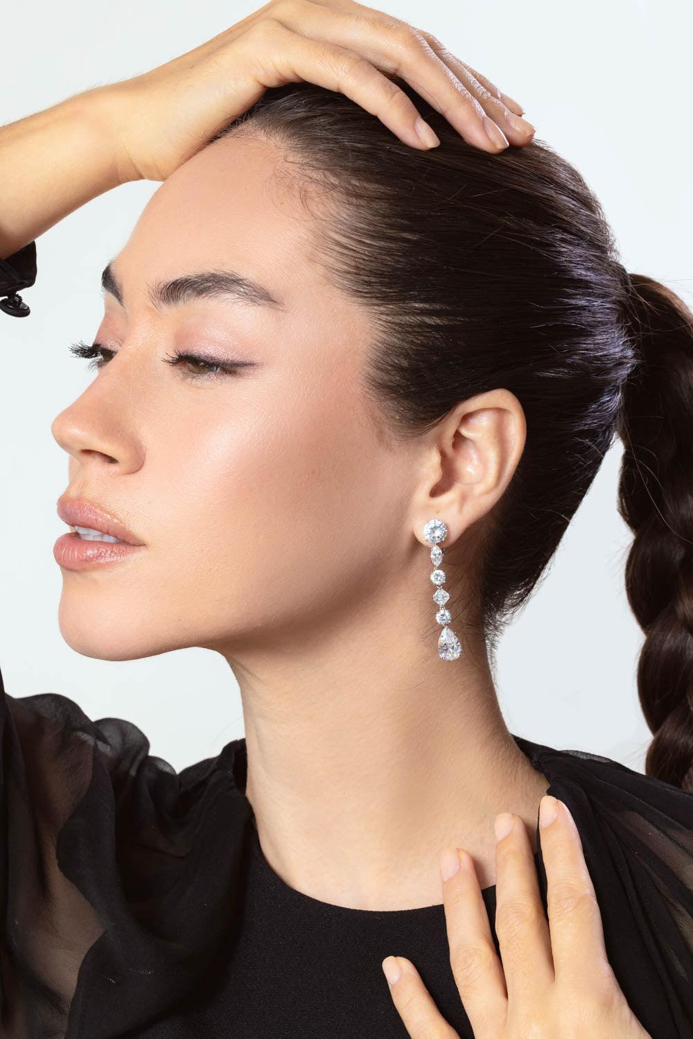 Round Pear Drop Earrings-WHITE-JEWELRYBOUTIQUEEARRING-FANTASIA by DESERIO