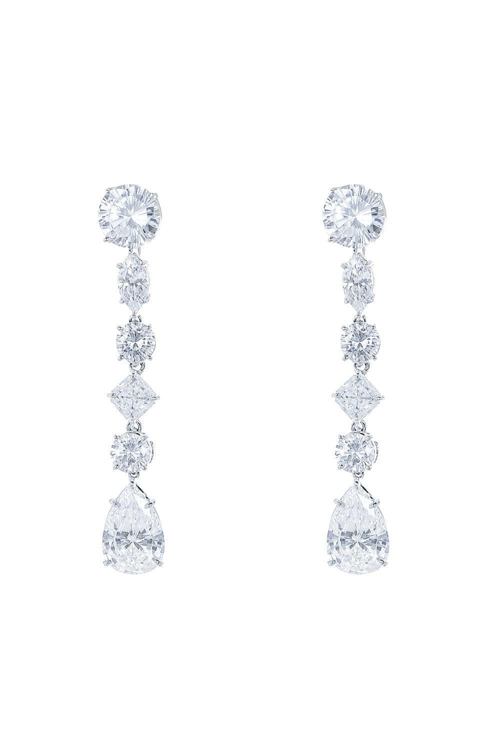 Round Pear Drop Earrings-WHITE-JEWELRYBOUTIQUEEARRING-FANTASIA by DESERIO