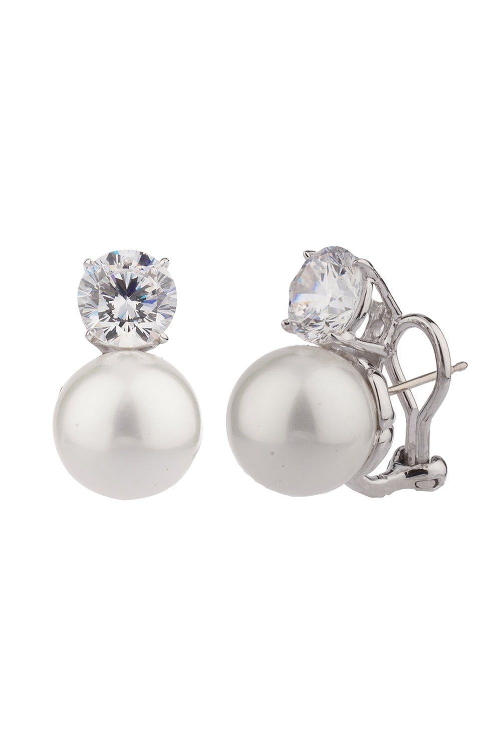Round Pearl Stud Earrings JEWELRYBOUTIQUEEARRING FANTASIA by DESERIO   