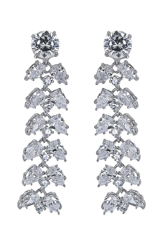 Six Double Pear Drop Earrings-WHITE-JEWELRYBOUTIQUEEARRING-FANTASIA by DESERIO