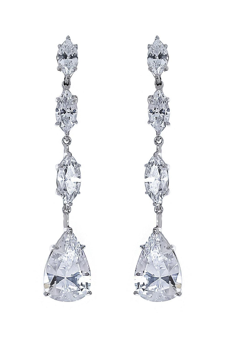 Triple Marquise Pear Drop Earrings