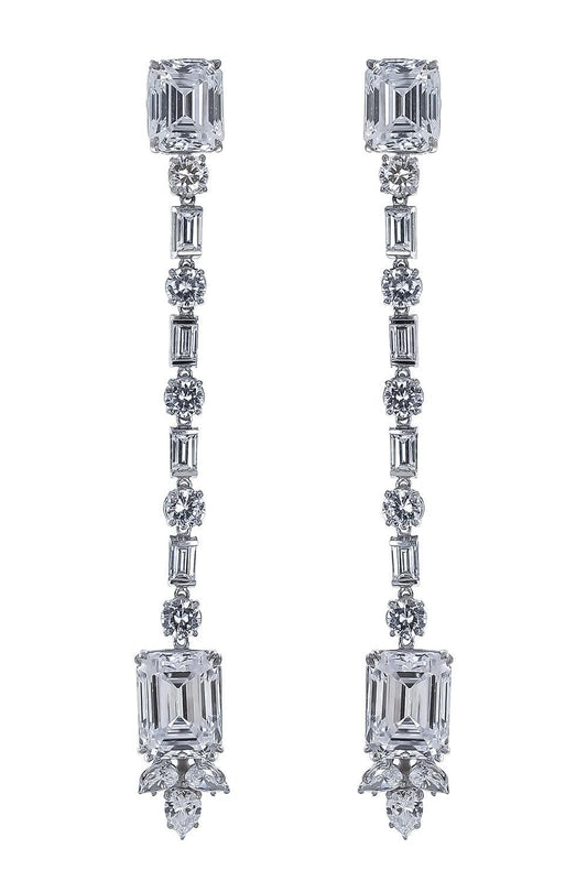 White Free Fall Drop Earrings-WHITE-JEWELRYBOUTIQUEEARRING-FANTASIA by DESERIO