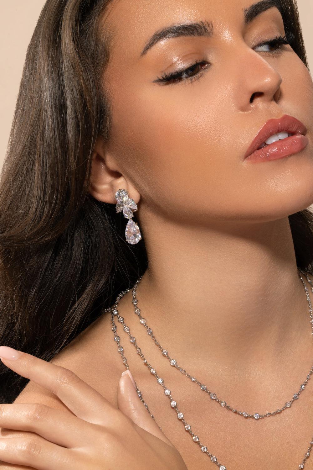 White Round Pear Drop Earrings-WHITE-JEWELRYBOUTIQUEEARRING-FANTASIA by DESERIO